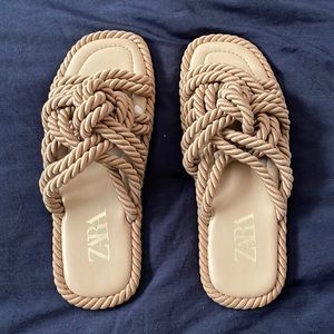 Zara Shoes Zara Knotted Tan Sandals Poshmark